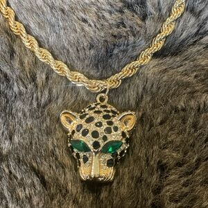 Gold Leopard Pendant Necklace
